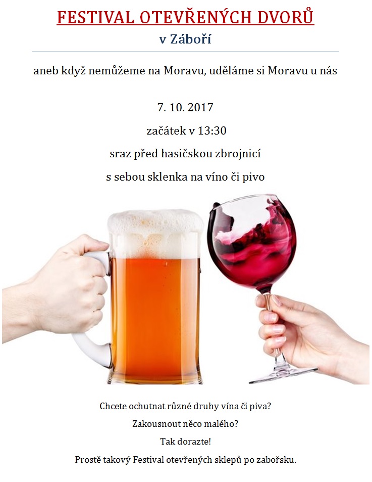FESTIVAL OTEVŘENÝCH DVORŮ  v Záboří 2017