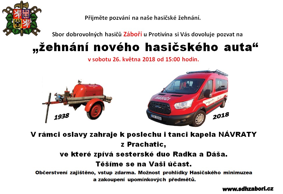 Žehnání nového hasičského auta