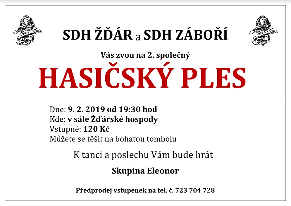 2. společný HASIČSKÝ PLES