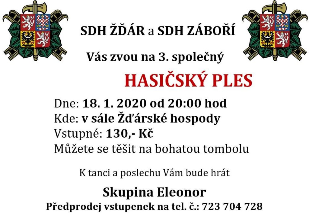 3. společný HASIČSKÝ PLES