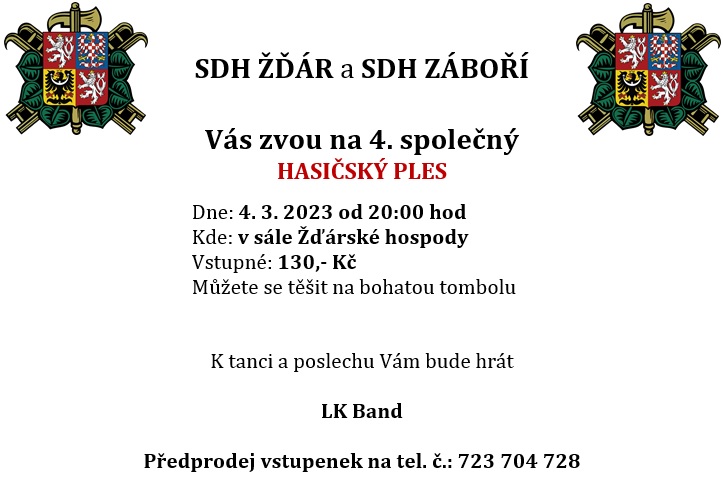 4. společný HASIČSKÝ PLES
