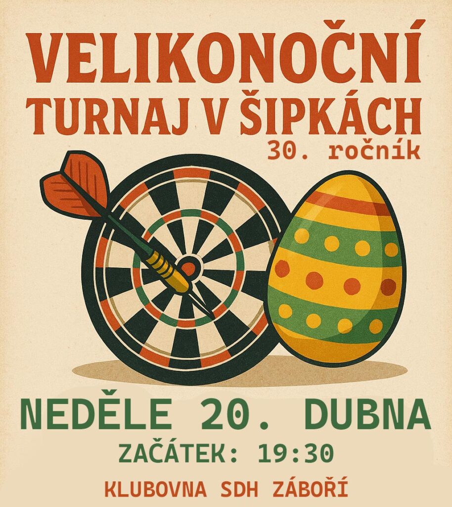 Velikonoční turnaj v šipkách 2025